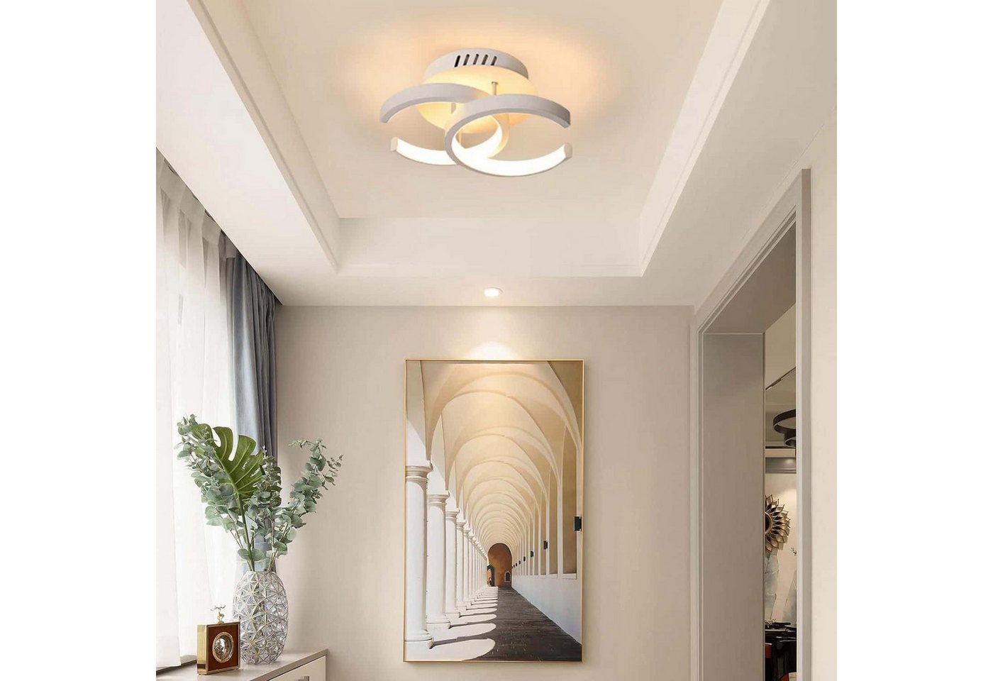 wohnTRAUM24 Deckenleuchte LED Deckenleuchte Wohnzimmer Modern 2 Flammig 22W Lampe 3000-6000K, Einstellbar, LED fest integriert, Kaltweiß/Naturweiß/Warmweiß, orbicular Deckenlampe für Wohnzimmer Küche Schlafzimmer Flur Büro Bild 5