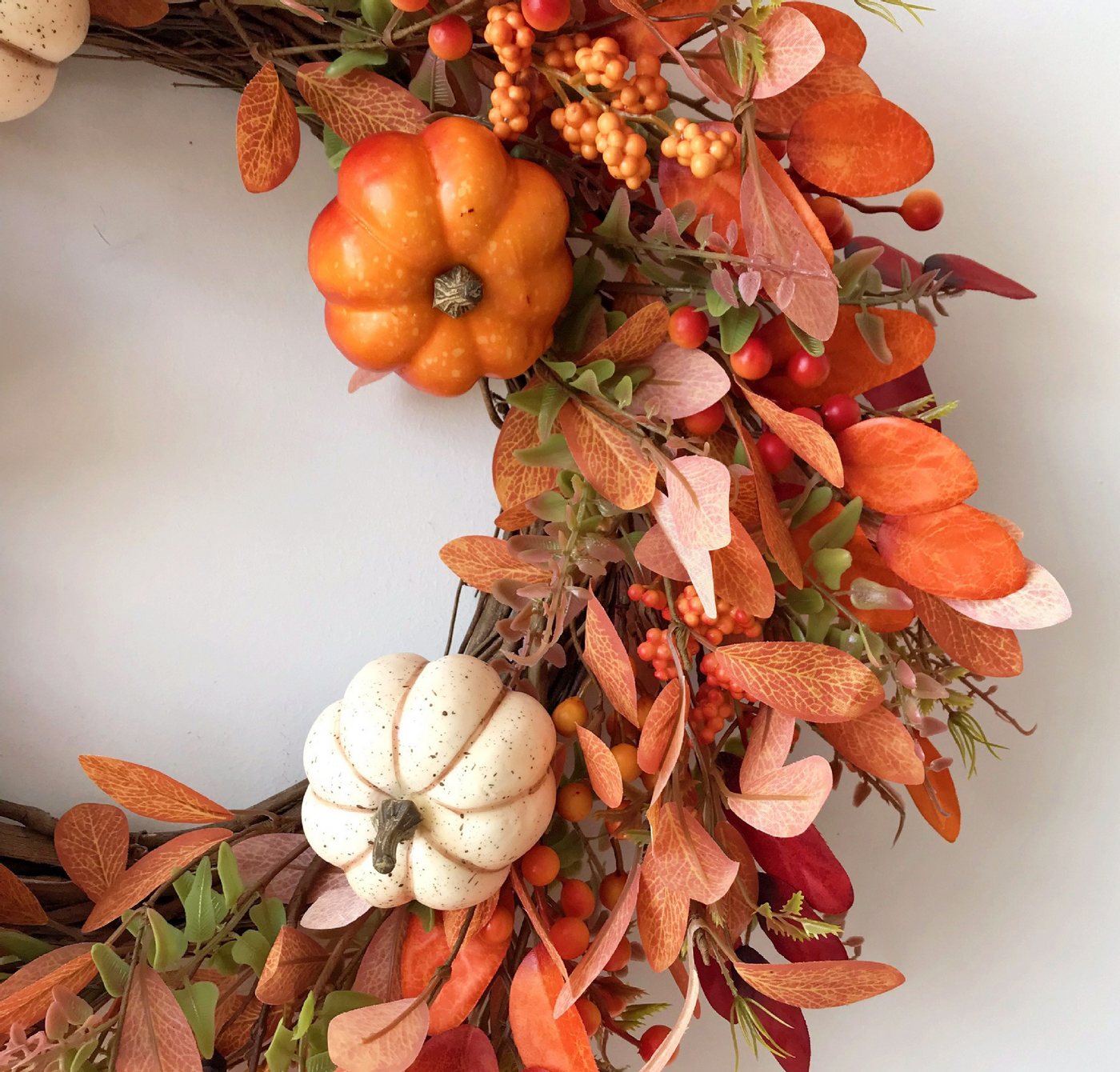 Bomiclss Dekokranz 40cm Herbst-Beerenkranz, Herbstlicher Türkranz, geeignet für Haustüren, Veranden und Thanksgiving-Erntedekoration