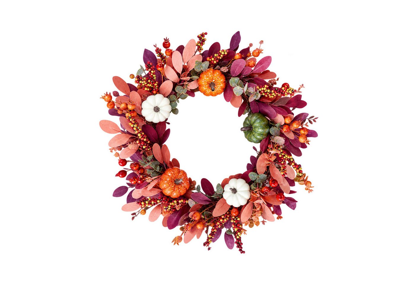 Bomiclss Dekokranz 40cm Herbst-Beerenkranz, Herbstlicher Türkranz, geeignet für Haustüren, Veranden und Thanksgiving-Erntedekoration Bild 4