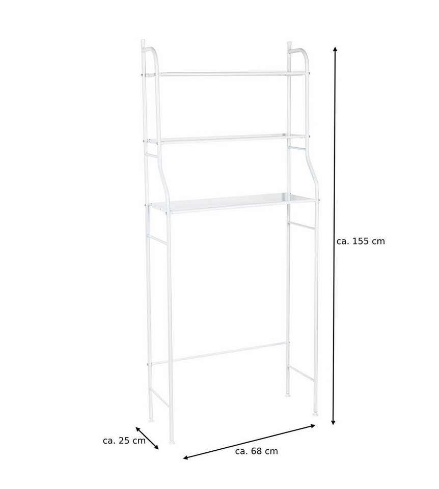 Gravidus Waschmaschinenumbauschrank Waschmaschinenregal 3 Ablagen Metall 68 x 25 x 155 cm Bild 2