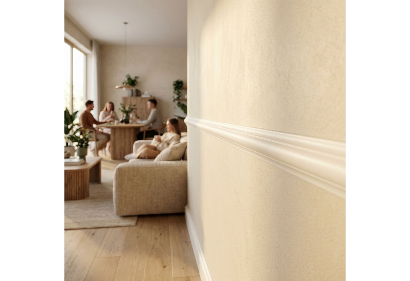 Quest Stuckleiste Zierleiste Wand PS 40 x 20 mm, überstreichbar, Verklebt, Polystyrol (PS) 40 x 20 mm, 1-St., englische Wandvertäfelung, 200 cm, weiß Bild 5