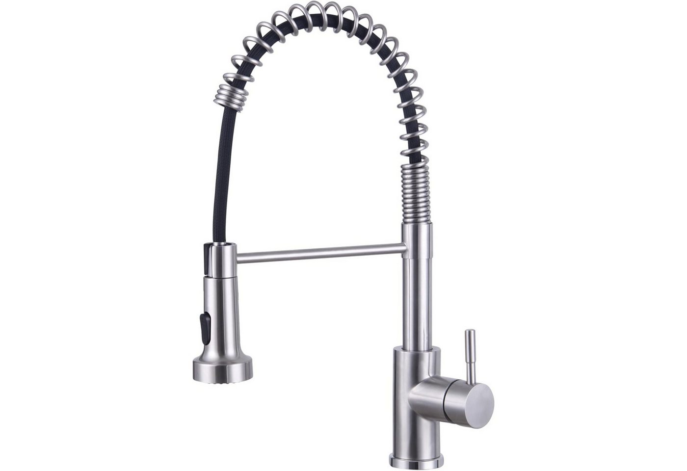 RUHE Küchenarmatur Wasserhahn Küche Hochdruck Küchenarmatur Herausziehbarer Brause 2 Modi (EINFACHE MONTAGE], 1-St., Set inklusive Armatur Anschlussschläuchen Gegengewicht) Ausziehbare Brause 360° schwenkbar G3/8 Hochdruck Edelstahl Wasserhahn Bild 2