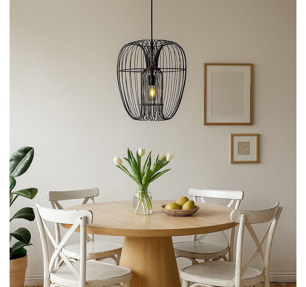 Liadomo Pendelleuchte Giarre, ohne Leuchtmittel, aus pulverbeschichtetem Eisen, Industrial-Look, exkl. Leuchtmittel