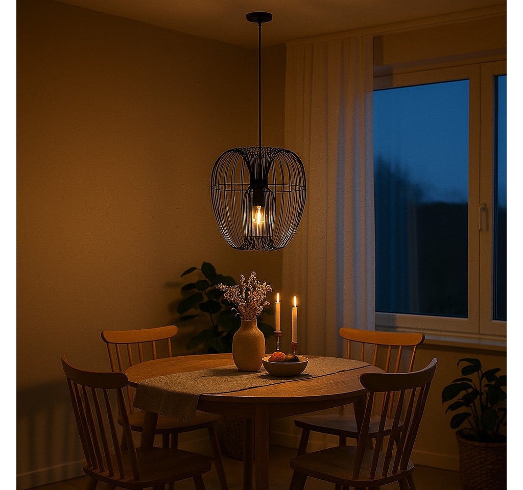 Liadomo Pendelleuchte Giarre, ohne Leuchtmittel, aus pulverbeschichtetem Eisen, Industrial-Look, exkl. Leuchtmittel Bild 2