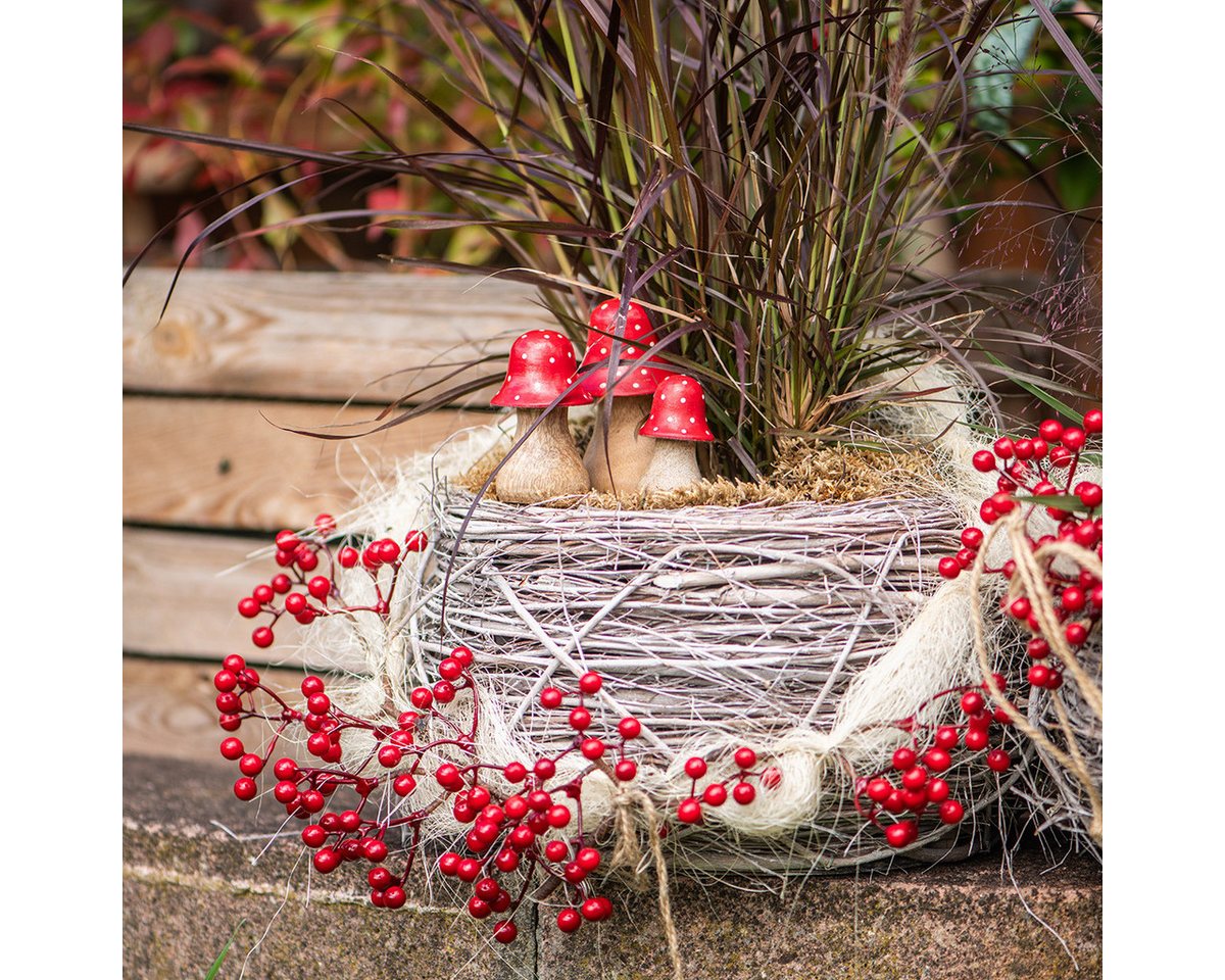 Winterliche Kunstpflanze Beerenzweig Künstlich Rot 50cm Deko Weihnachtszauber 2er Set, 2 Stück, Florists Products, Höhe 1 cm Bild 3