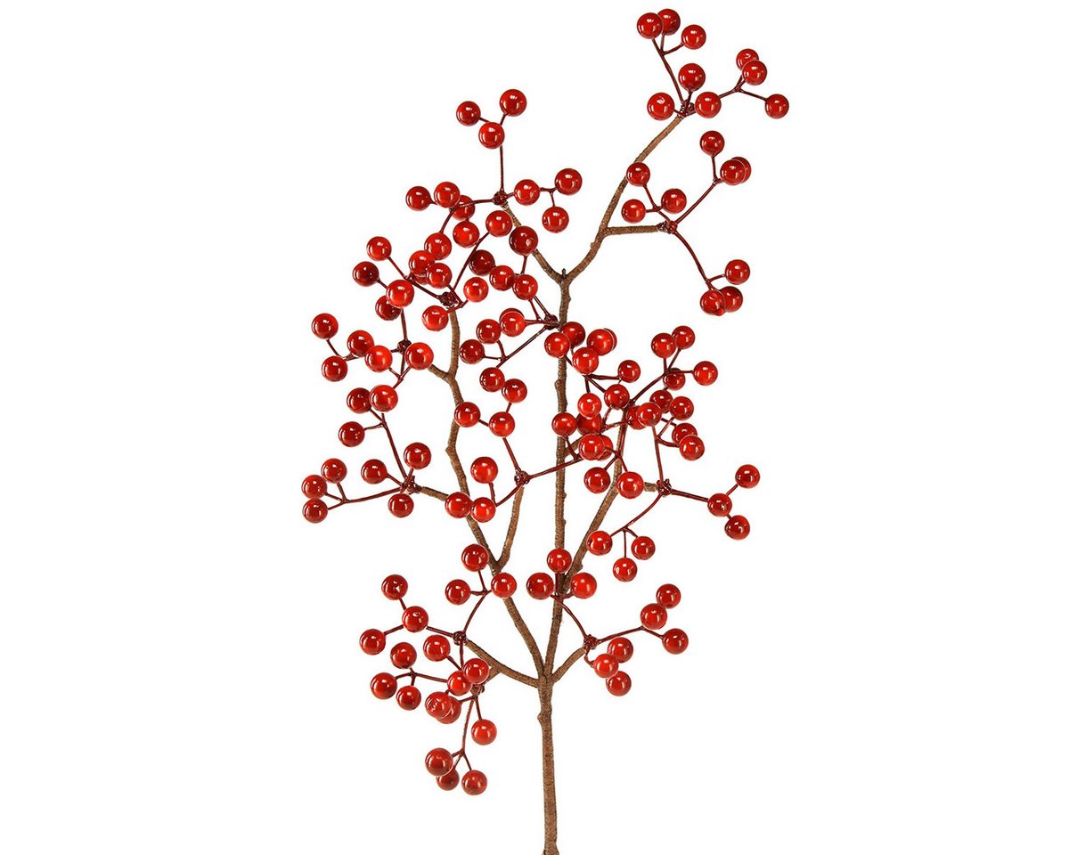 Winterliche Kunstpflanze Beerenzweig Künstlich Rot 50cm Deko Weihnachtszauber 2er Set, 2 Stück, Florists Products, Höhe 1 cm Bild 4