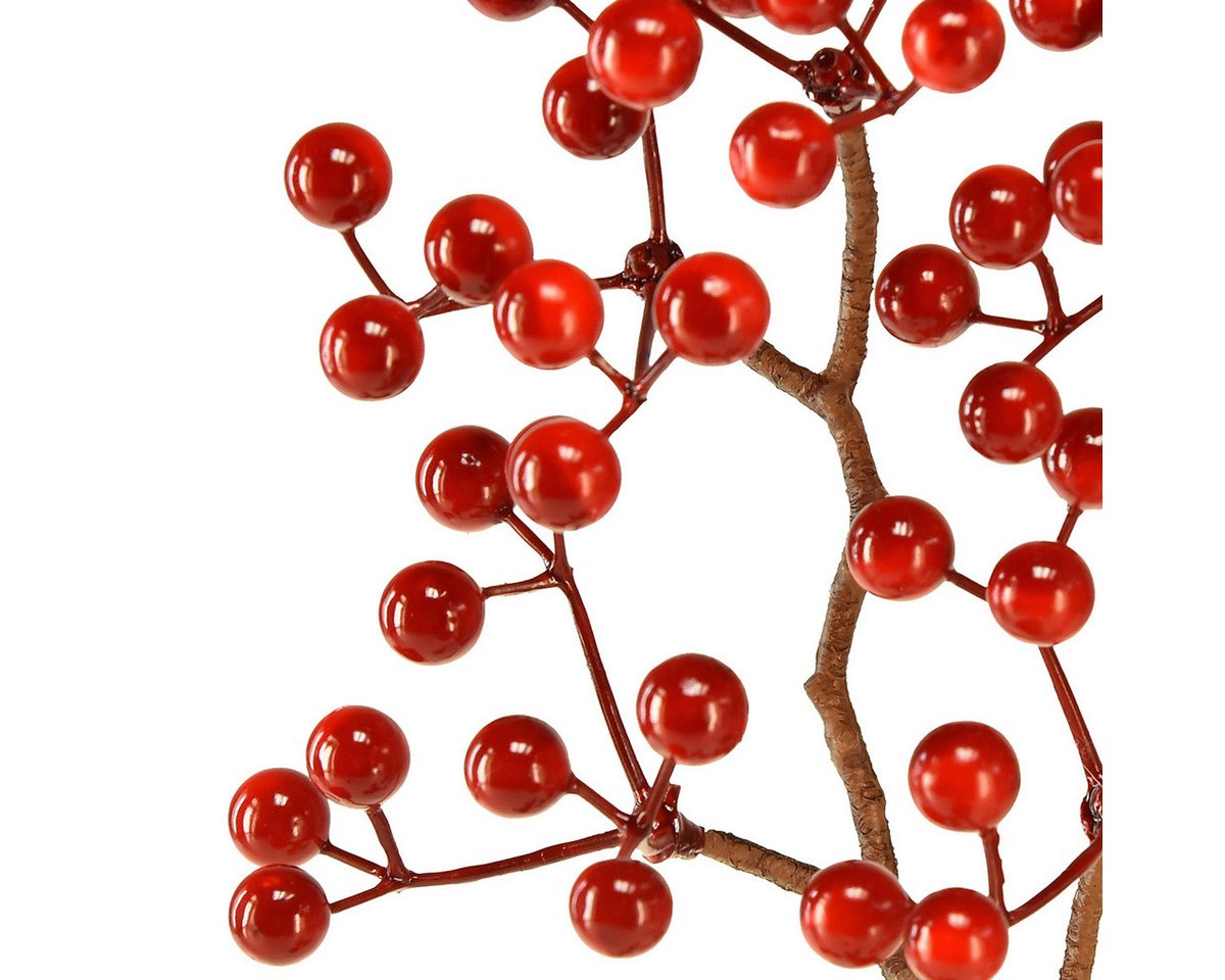 Winterliche Kunstpflanze Beerenzweig Künstlich Rot 50cm Deko Weihnachtszauber 2er Set, 2 Stück, Florists Products, Höhe 1 cm Bild 5