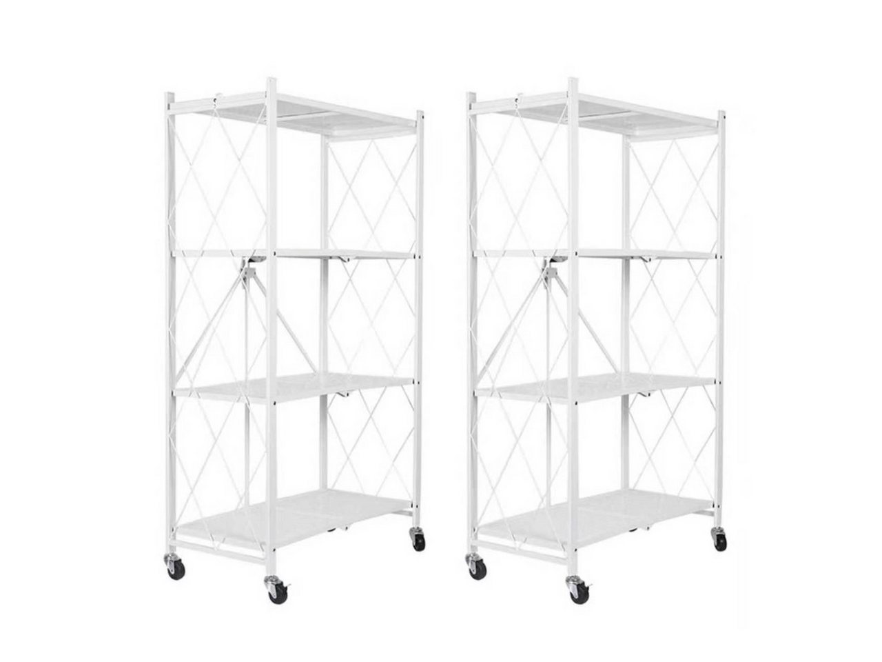FOXSPORT Standregal mit Rollen, Mehrzweckregal, 1er-Packung, Komplett-Set, Traglast von 20 kg pro Ebene, mit 4/5 Ablagen, Lagerregal, Küchenregal, 72x37x163cm Bild 2