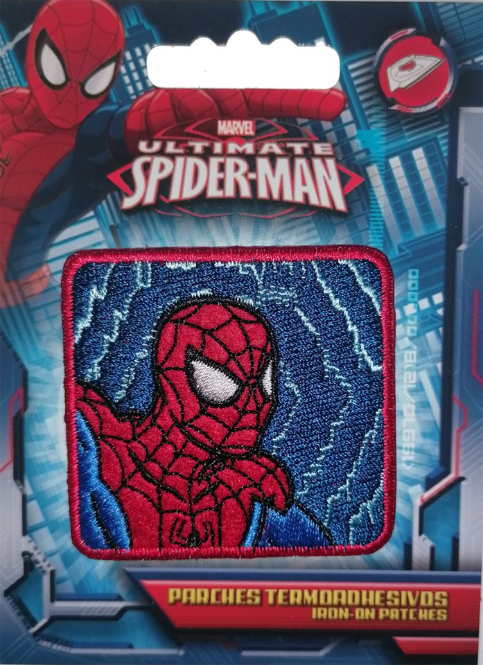 Catch the Patch Aufnäher Bügelbild, Aufbügler, Applikationen, Patches, Flicken, zum aufbügeln, Polyester, Spiderman Comic Kopf Quadrat - Größe: 5,3 x 5,5 cm Bild 3