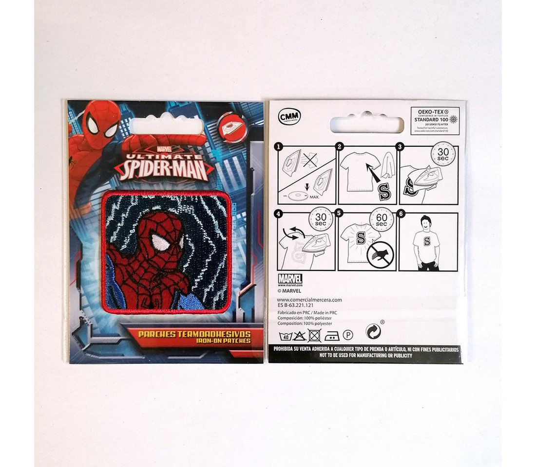 Catch the Patch Aufnäher Bügelbild, Aufbügler, Applikationen, Patches, Flicken, zum aufbügeln, Polyester, Spiderman Comic Kopf Quadrat - Größe: 5,3 x 5,5 cm Bild 5