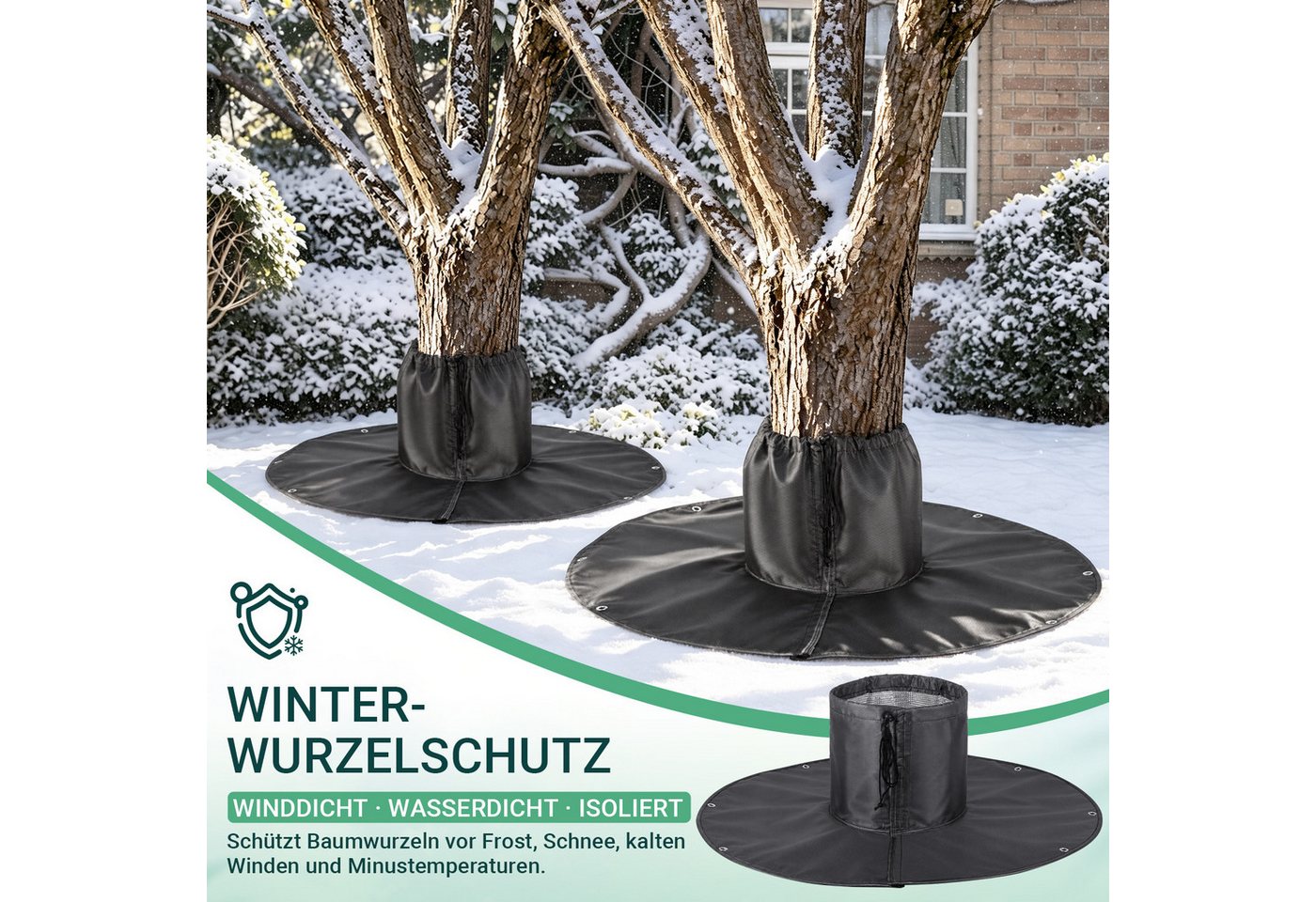 Clanmacy Winterschutzvlies 4er Pflanzen Winterschutz Frostschutzmatte Ø100 cm für Bäume