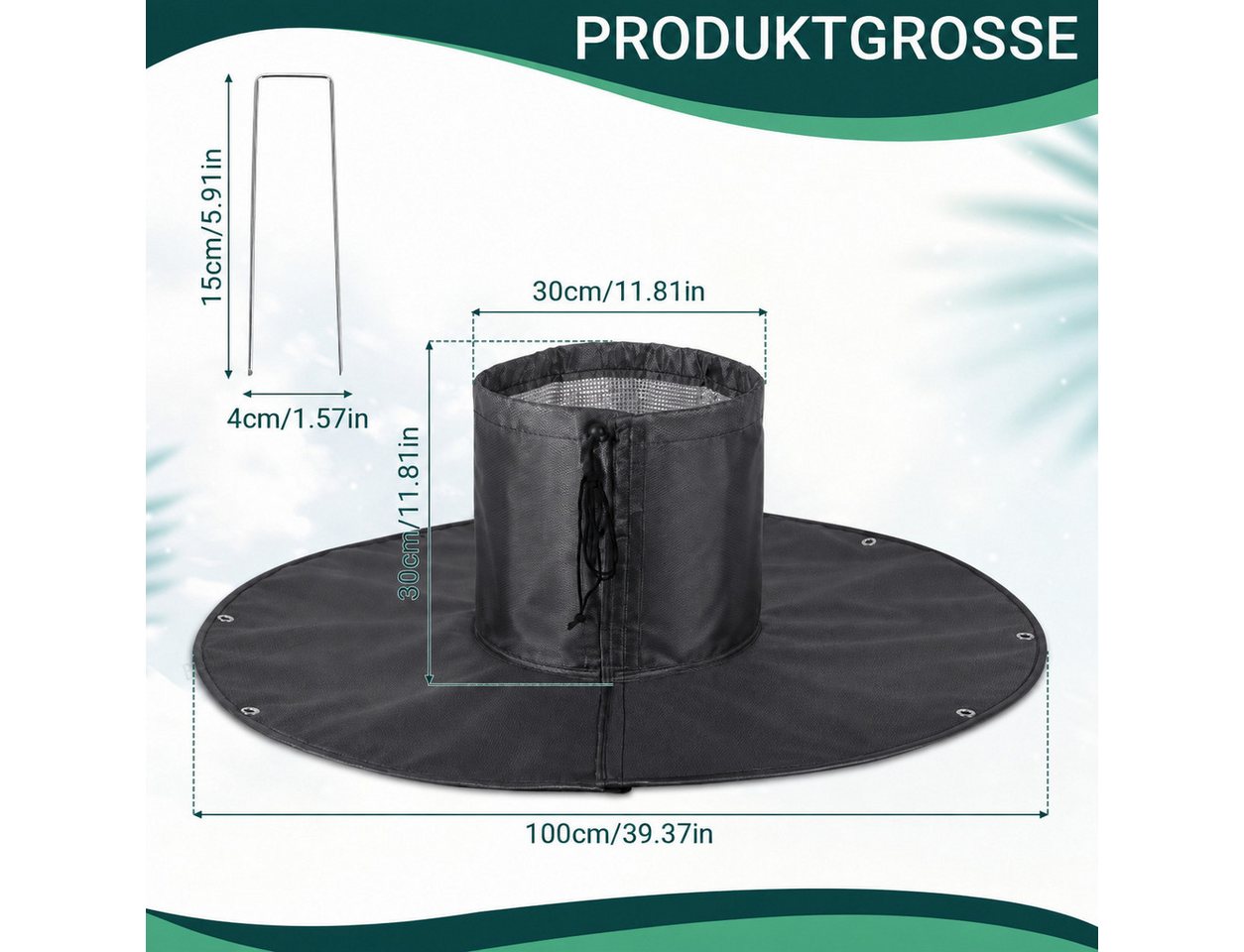 Clanmacy Winterschutzvlies 4er Pflanzen Winterschutz Frostschutzmatte Ø100 cm für Bäume Bild 2