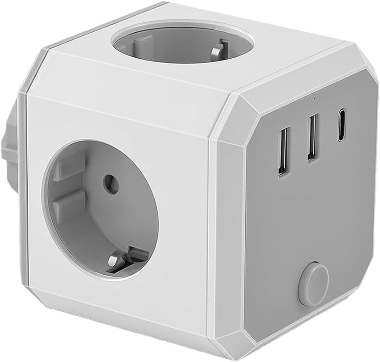 LaCute Steckdosenwürfel mit 4 Steckdosen, 3 USB und USB-C 2500W Mehrfachsteckdose 4-fach (1 USB-C-Anschluss, 3 USB-Anschlüsse, 4 Steckdosen), 4 Steckdosen, 3 USB-Anschlüsse und 1 USB-C-Anschluss Bild 2