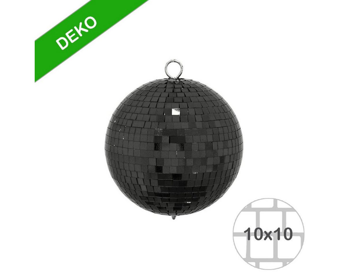 SATISFIRE Discolicht Spiegelkugel 15cm schwarz Discokugel Mirrorball Party Disko Deko
