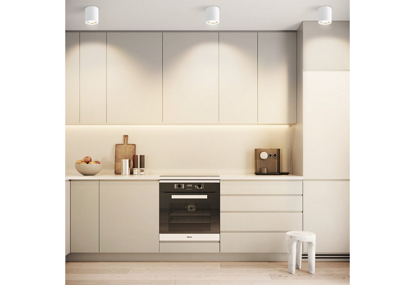 ZMH Aufbauleuchte Weiß GU10 Deckenstrahler aus Gips Modern klein für Küche Wohnzimmer, ohne Leuchtmittel, Modern klein Deckenlampe Max.40W für Kunstausstellung Flur Bild 5