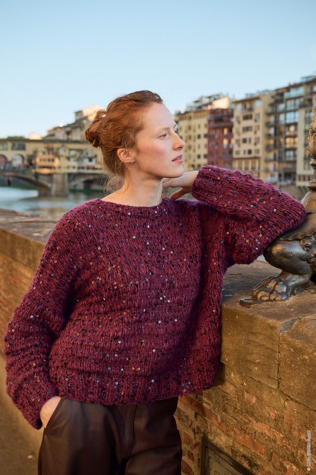 LANA GROSSA COSMO Beilaufgarn mit großen und kleinen Pailletten Häkelwolle, 260 m (Beilaufgarn aus Baumwolle mit großen und kleinen Pailletten, Für Pullover, Cardigans, Westen, Ponchos und Accessoires), 100 g Bild 3