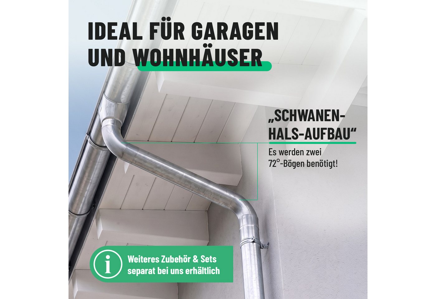 greate. Dachrinne 2x Fallrohrbogen verzinkt 72° Neigung & 100mm, Fallrohr Bogen, 2-St.