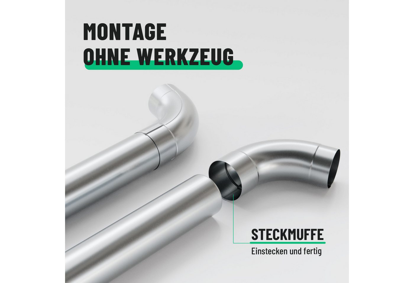 greate. Dachrinne 2x Fallrohrbogen verzinkt 72° Neigung & 100mm, Fallrohr Bogen, 2-St. Bild 5