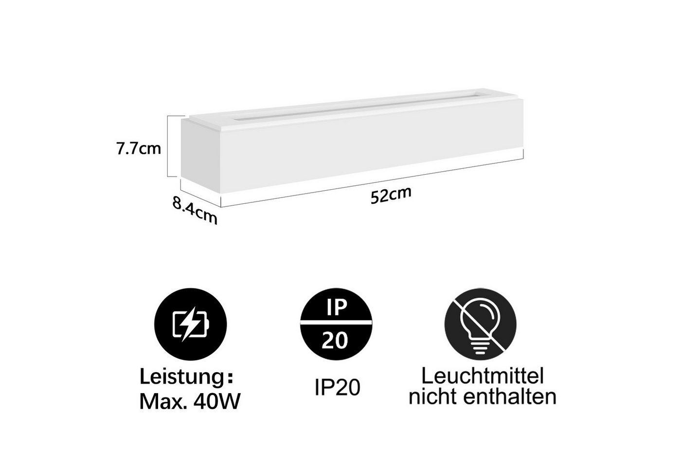 ZMH Wandleuchte innen Weiß G9 40W Modern Wandlampe Schlafzimmer Wohnzimmer Flur, ohne Leuchtmittel, 1 flammig,Up-Down-Lichteffekt,Flurlampe für Treppenhaus, 1 Stück Bild 3