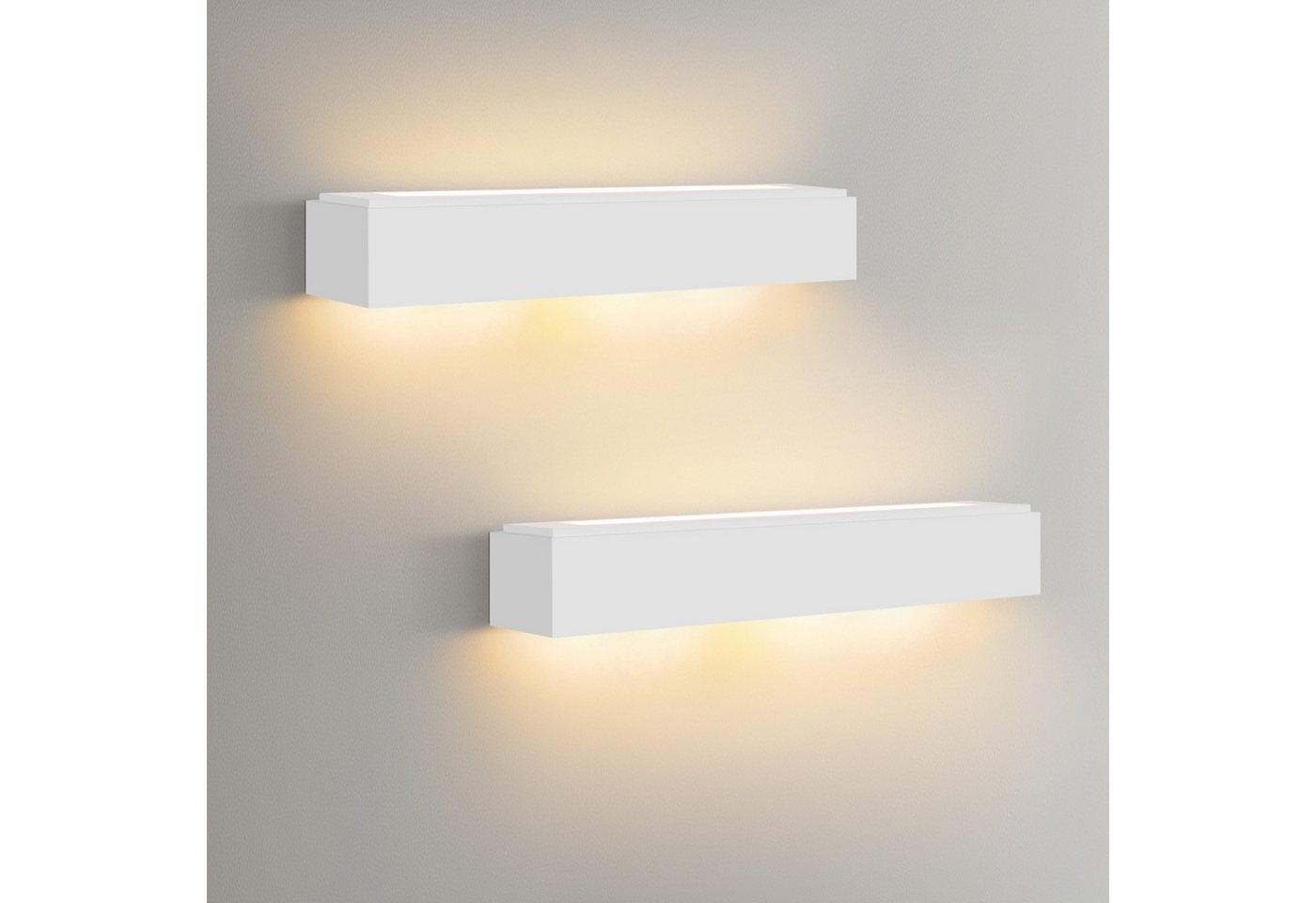 ZMH Wandleuchte innen Weiß G9 40W Modern Wandlampe Schlafzimmer Wohnzimmer Flur, ohne Leuchtmittel, 1 flammig,Up-Down-Lichteffekt,Flurlampe für Treppenhaus, 1 Stück Bild 5