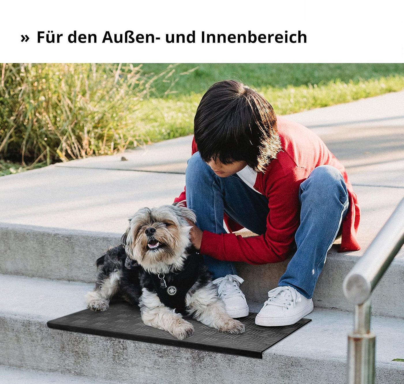 wohnTRAUM24 Stufenmatte Stufenmatten Synthetischer Gummi Außen mit Stufenkante 67 x 25cm, Treppenteppich für Innen Outdoor Teppich Bild 5
