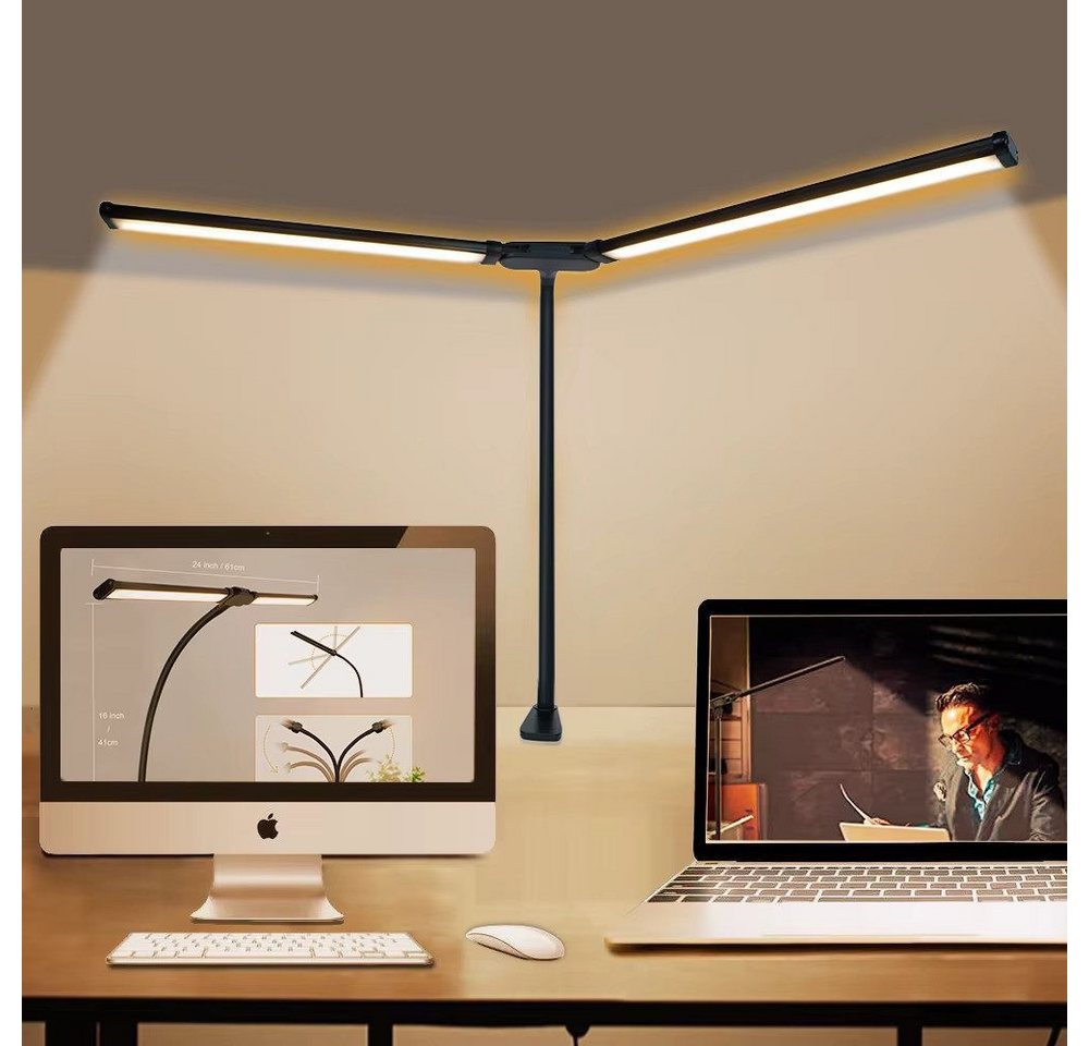 Athlix Schreibtischlampe LED-Lampe Schreibtischlampe mit Klemme, LED fest integriert, Tageslichtweiß, Schonendes Lichtspektrum, Stabile Materialkombination Bild 4