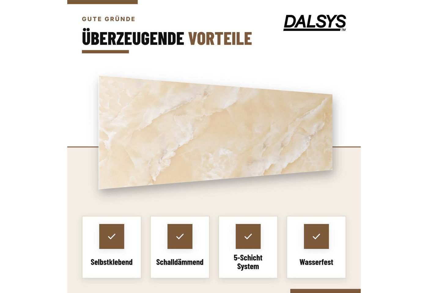 Dalsys Wandpaneel Wandverkleidung selbstklebend aus PVC, BxL: 30x60 cm, (60x30cm Marmoroptik Zitronengelb, 10-tlg., flexible Wandverkleidung Badezimmer wasserfest) 2,3mm Materialstärke, Spritzschutz Küchenrückwand