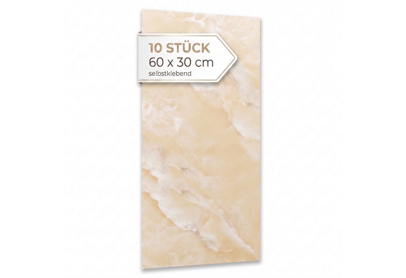 Dalsys Wandpaneel Wandverkleidung selbstklebend aus PVC, BxL: 30x60 cm, (60x30cm Marmoroptik Zitronengelb, 10-tlg., flexible Wandverkleidung Badezimmer wasserfest) 2,3mm Materialstärke, Spritzschutz Küchenrückwand Bild 5