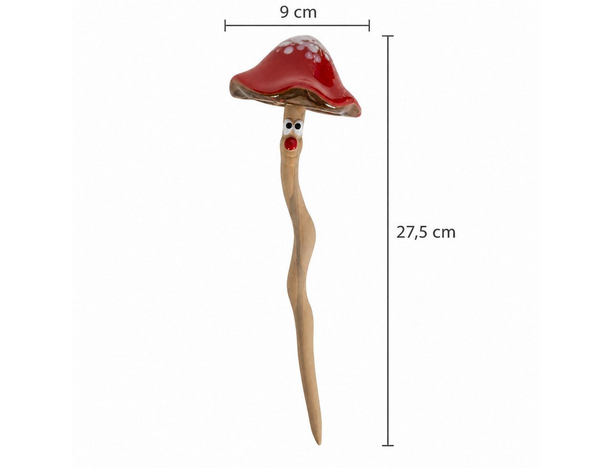 XiRRiX Gartenstecker Beetstecker Pilz mit Wackelfunktion (aus Keramik, Gartendeko) Herbst Deko Pilz Fliegenpilz Bild 3