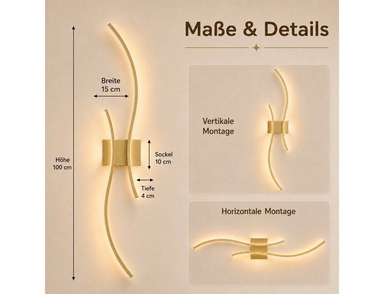 Lapamax LED Wandleuchte Akku Wandleuchte Innen, Dimmable, 3000K-6500K, LED, 3 Lichtfarben, für Wohnzimmer Schlafzimmer Flur Treppen Bild 3