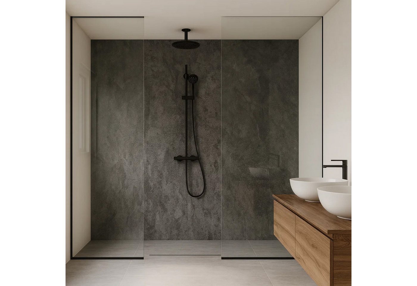 neu.haus Duschrückwand, (Set, 4-tlg), Wandpaneel »Bladel« 120 x 60 cm Urban Grey Bild 5