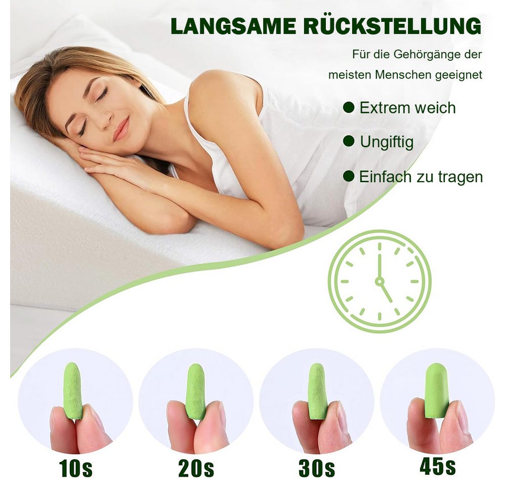 AFKSMILE Gehörschutzstöpsel Ohrstöpsel zum Schlafen 60 Paare, Gehörschutz, Geräuschreduzierung, Schlafen Ohrstöpsel, Wiederverwendbar, Superweiche Ohrenstöpsel