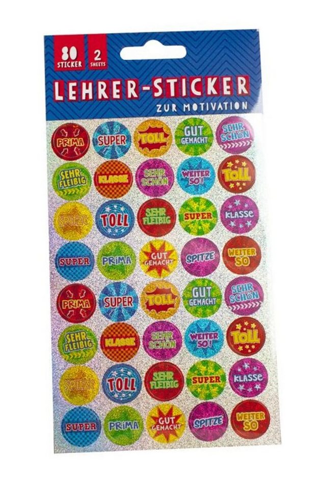 Trendhaus Aufkleber Lehrer Sticker Cool Style 80 Stück Glitzer mit vielen tollen Motivatio