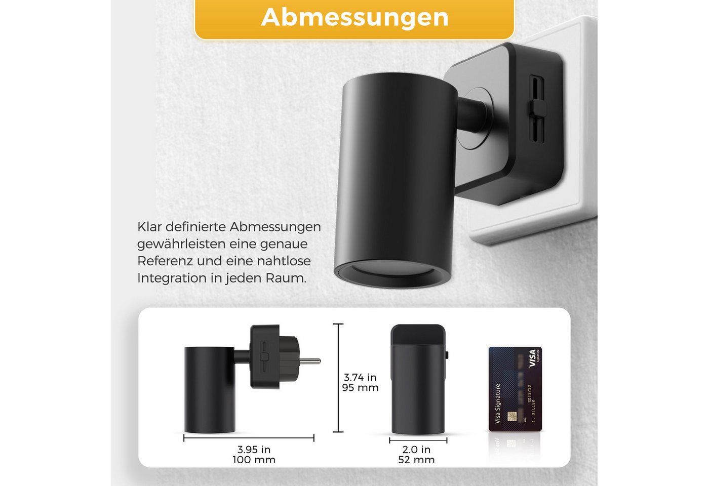 LOHAS-LED LED Nachtlicht Nachtlicht, Dimmbar, drehbarer Leuchtenkopf, Dämmerungssensor, LED fest integriert, 320° drehbarer Zylinderspot für gezielt gerichtetes Licht Bild 2