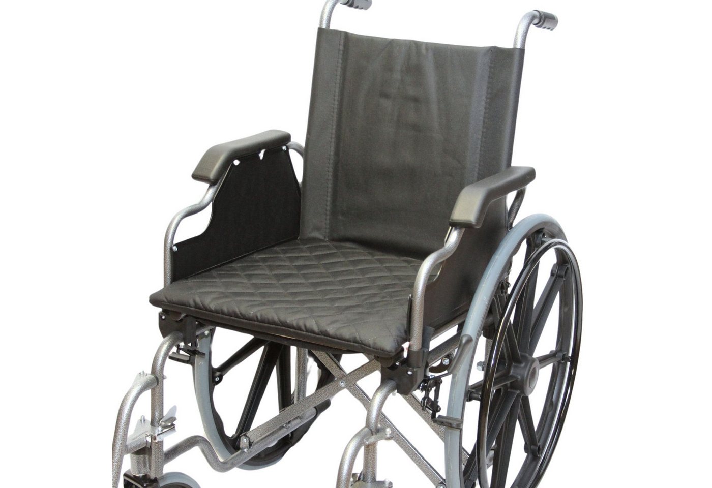 Seniori Sitzauflage Sitzkissen 44x44 cm für Rollstuhl Rollstuhlkissen Rollstuhlauflage, Schwarz Bild 2
