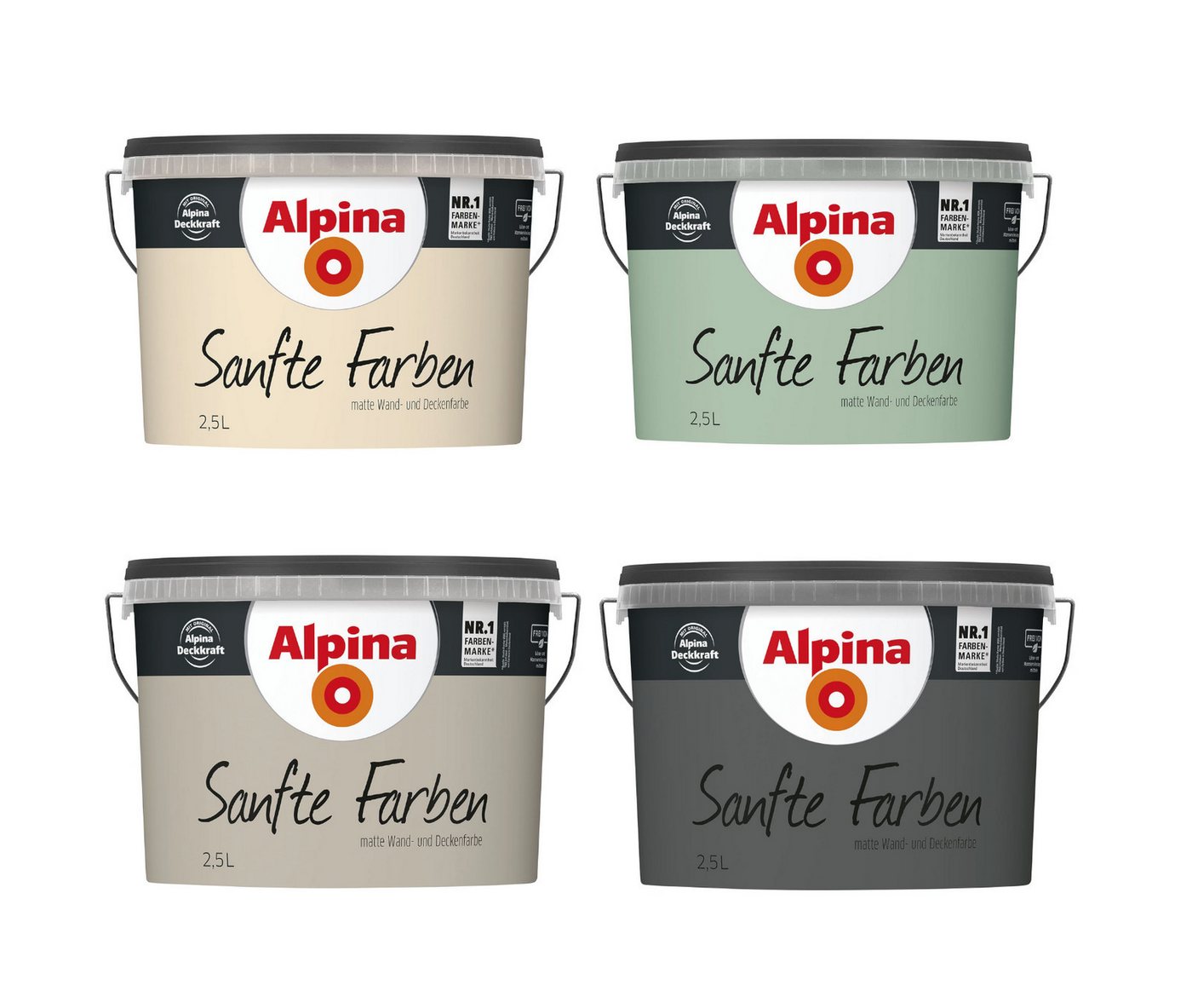 Alpina Wandfarbe Alpina Sanfte Farben 2,5 L Pudergrün