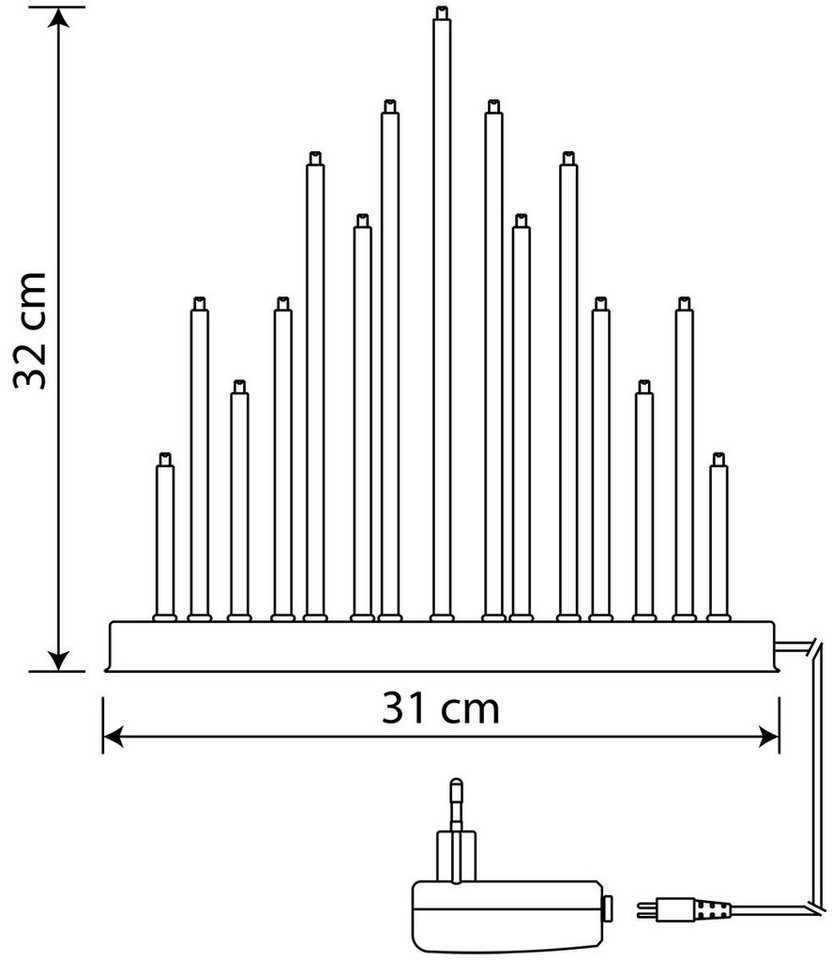 MeLiTec Fensterleuchter SL22-1, warmweiß, LED, Lichterbogen, Schwibbogen, Advent, Weihnachtsleuchter, Stimmungsleuchte, S-Bogen, Gold, Stecker, XMAS, Weihnachten