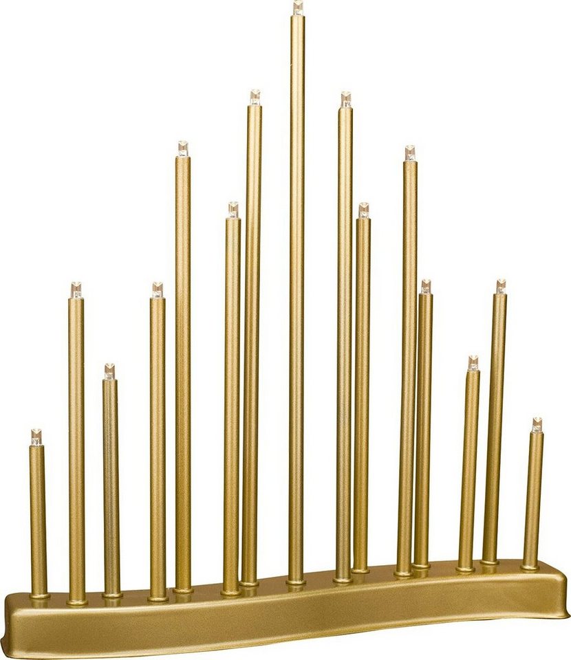 MeLiTec Fensterleuchter SL22-1, warmweiß, LED, Lichterbogen, Schwibbogen, Advent, Weihnachtsleuchter, Stimmungsleuchte, S-Bogen, Gold, Stecker, XMAS, Weihnachten Bild 2