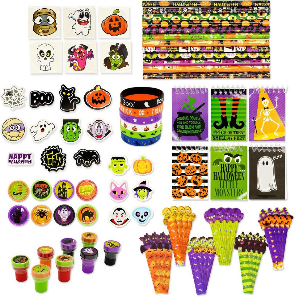 JOYIN Kreativset JOYIN 12 vorverpackte Halloween-Goodie-Bags mit Schreibwaren und Spiel Bild 4
