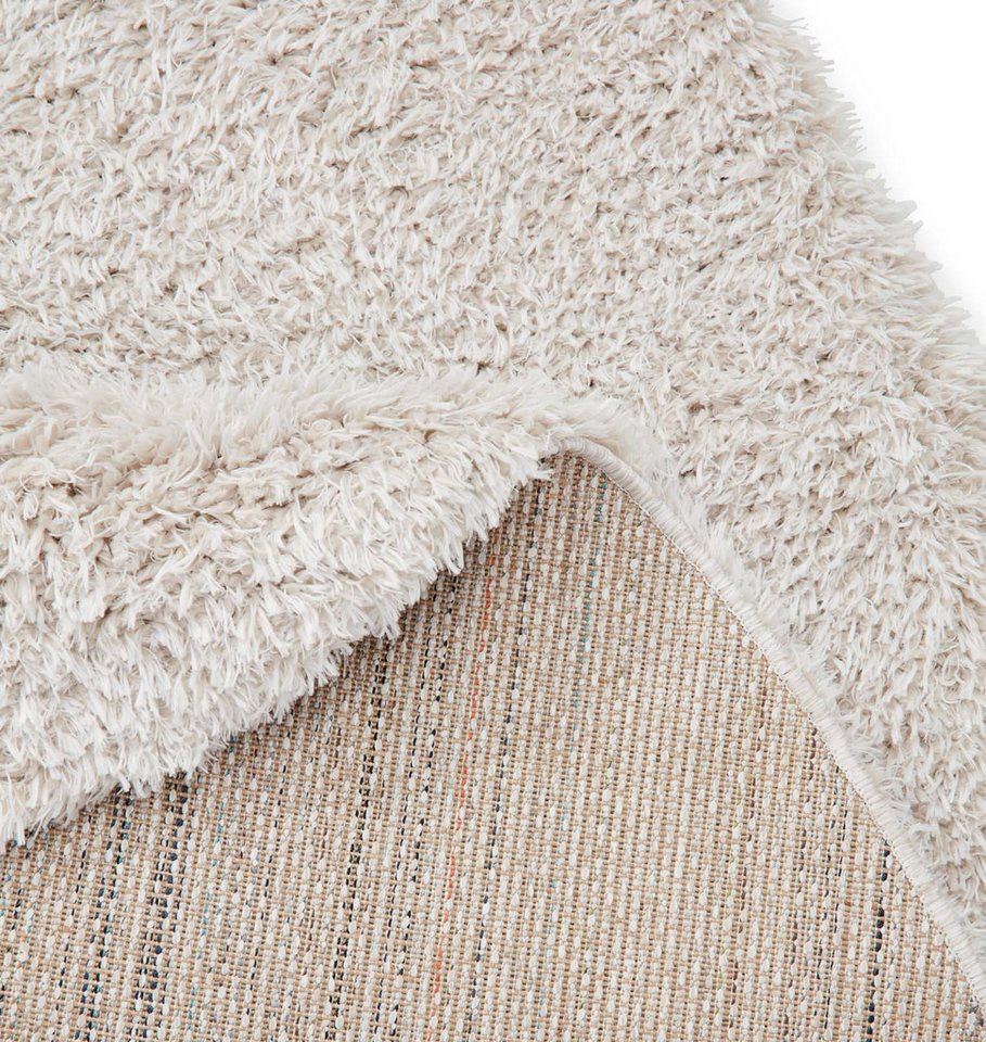 TaraCarpet Langflor-Teppich TaraCarpet Flokati Premium Langflorteppich Shaggy, rund, Höhe: 52 mm, Flokati Hochflor Langflor weich creme Wohnzimmer Schlafzimmer 120x120r Bild 4