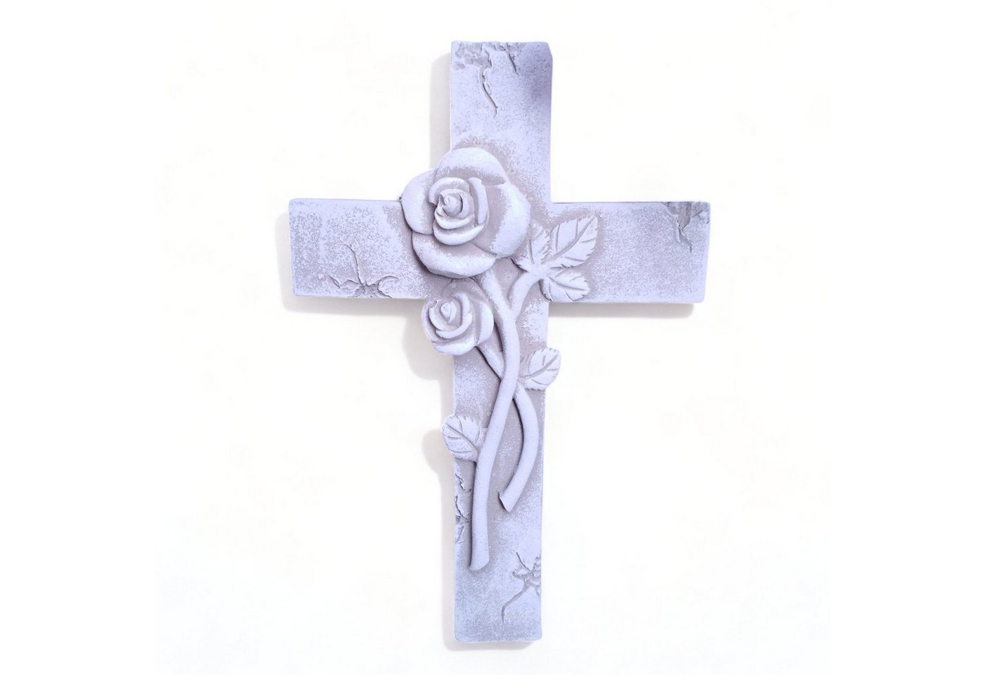 Radami Gartenfigur Kreuz Grabkreuz 3D Rose Grabengel Gedenkstein Grabschmuck Grabdeko Bild 2