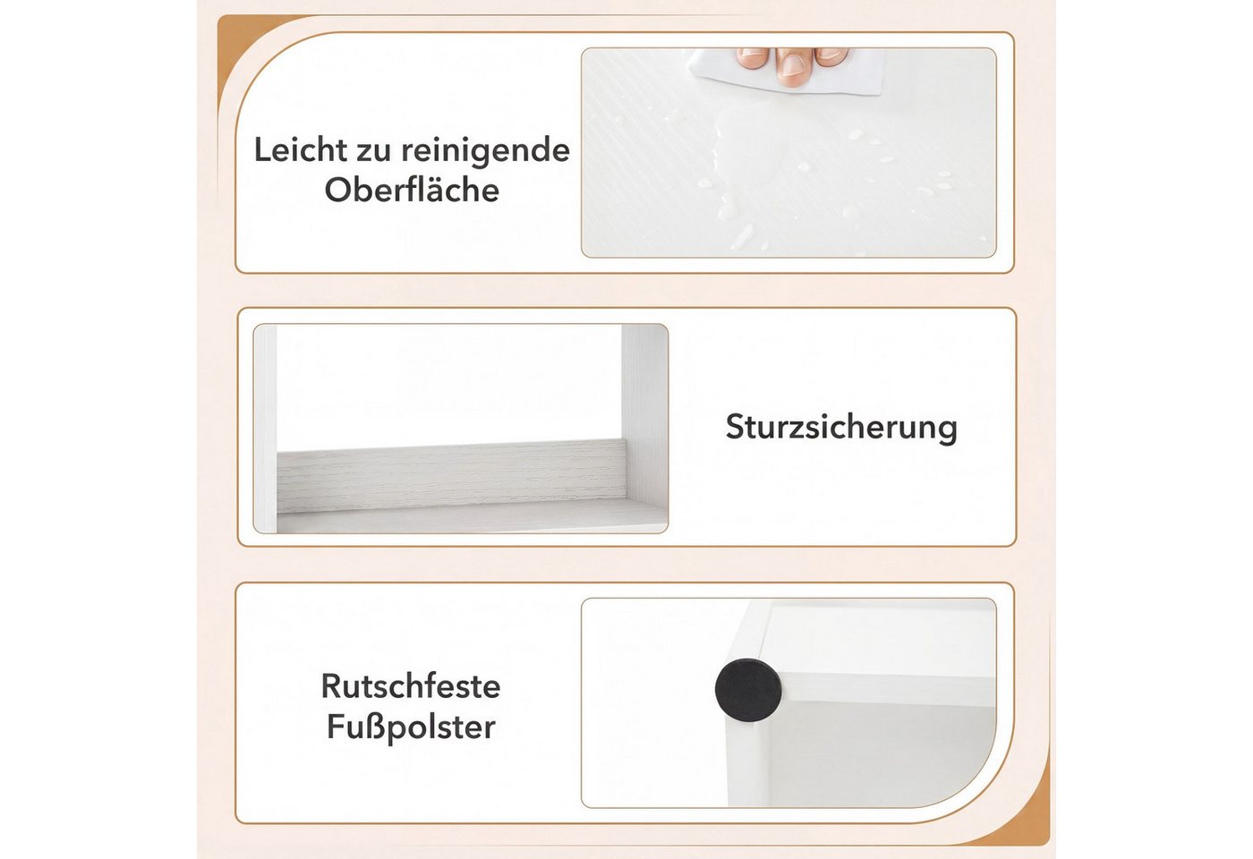 COSTWAY Bücherregal mit 8 Fächern & Schublade, Bücherschrank, Aus Holz, offenes Standregal mit Kippschutz