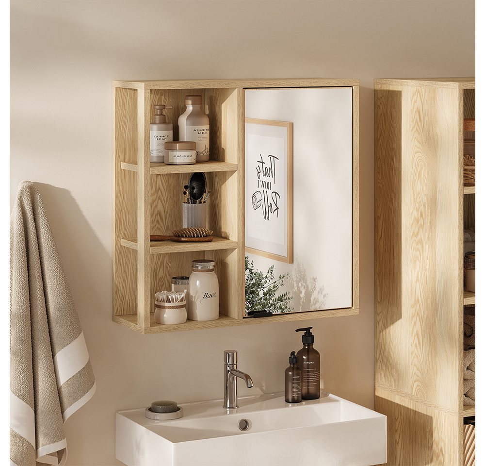 Vicco Badezimmerspiegelschrank Arven, Eiche, 60 x 60 cm Bild 5