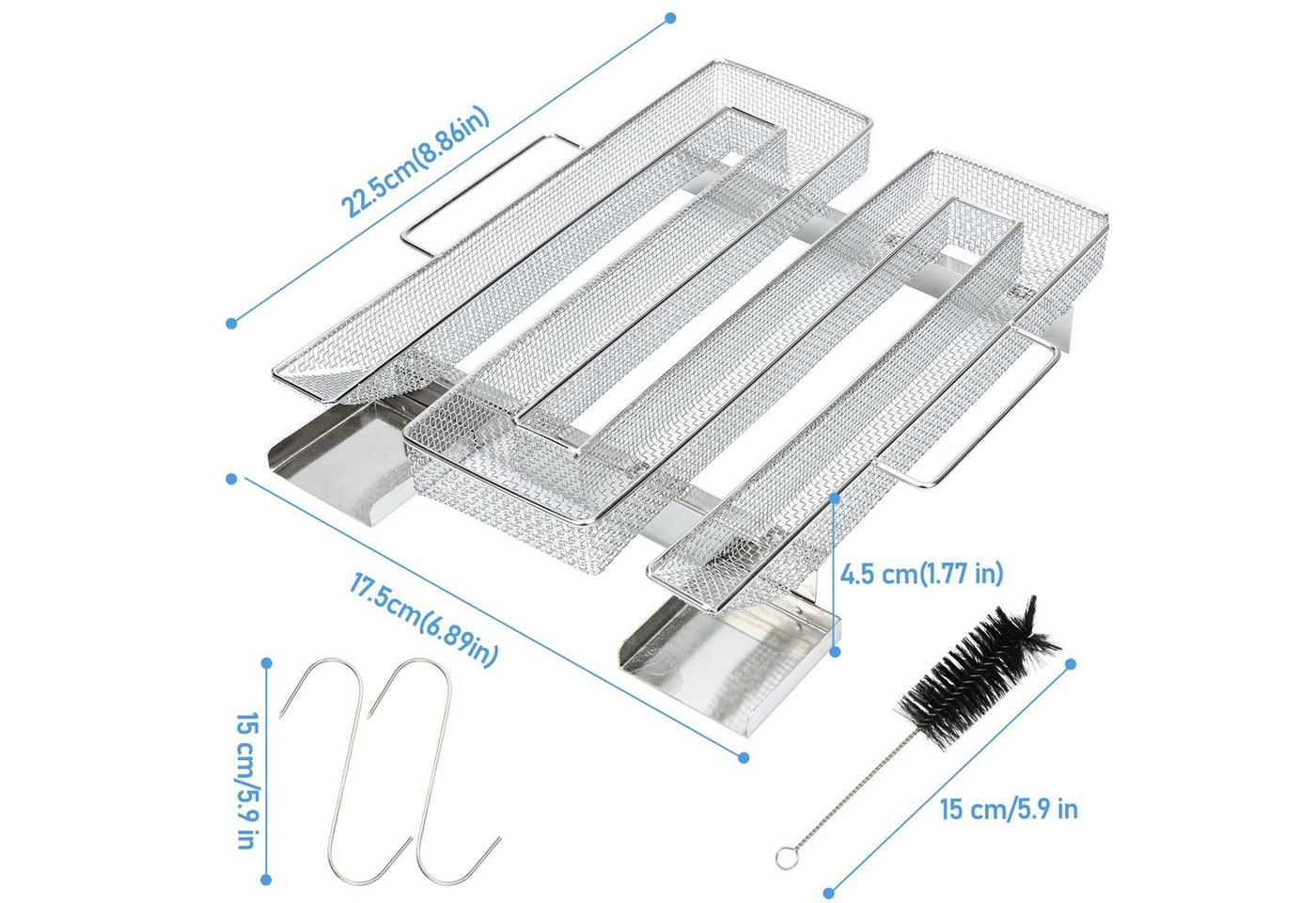 Clanmacy Räucherbox BBQ Kaltrauchgenerator Kaltraucherzeuger für Grill Kaltraucherzeuger Edelstahlmaterial/Bequemer Griff
