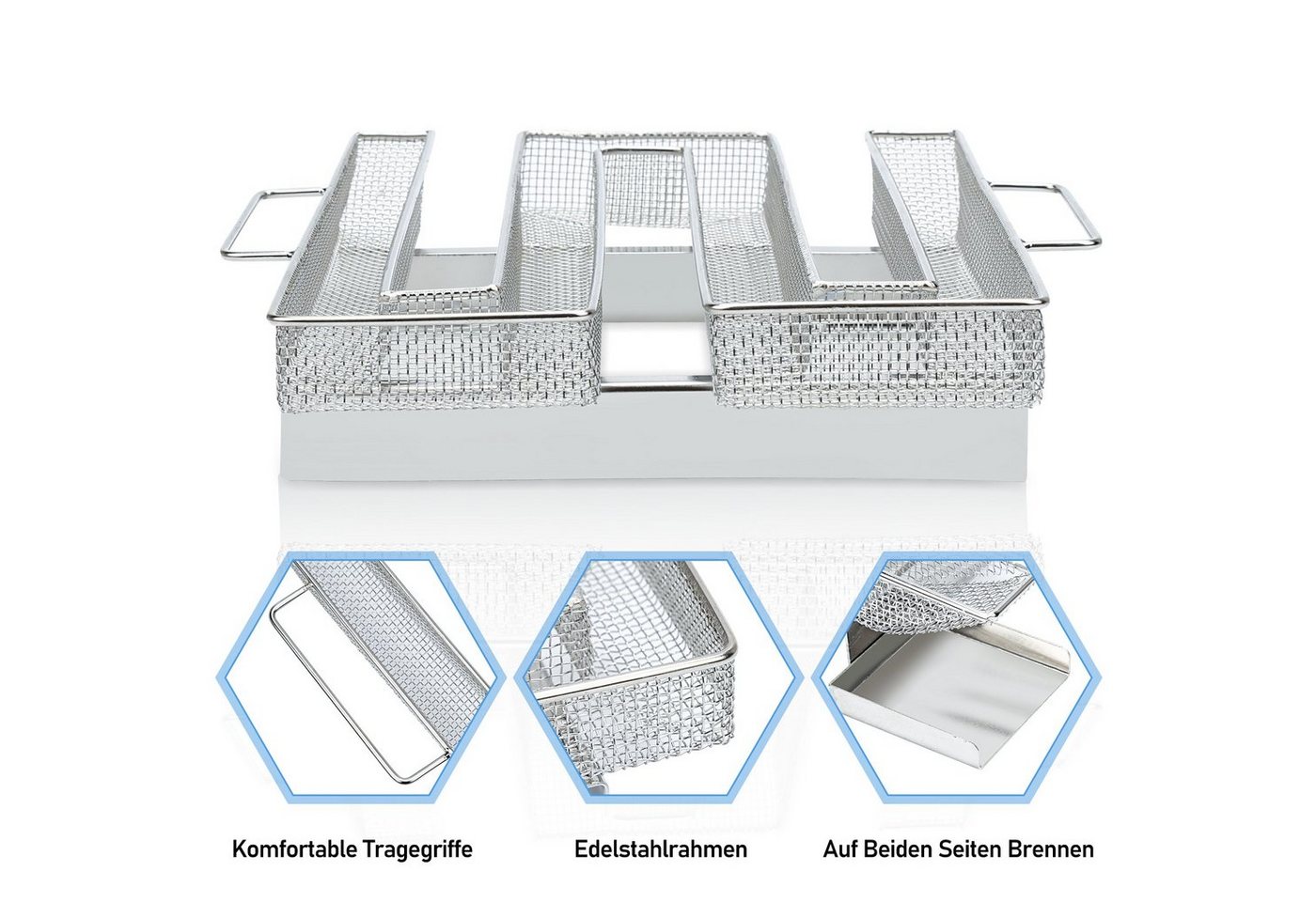 Clanmacy Räucherbox BBQ Kaltrauchgenerator Kaltraucherzeuger für Grill Kaltraucherzeuger Edelstahlmaterial/Bequemer Griff Bild 5