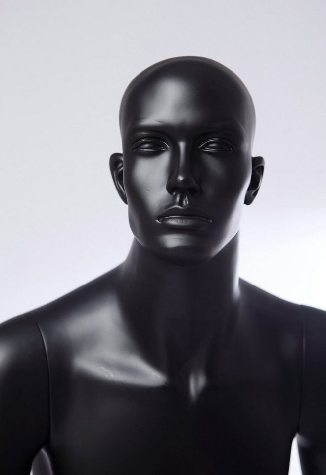 Eurotondisplay Schaufensterpuppe Schaufensterpuppe Mann sitzend weiß oder schwarz geformtes Gesicht neu Bild 3