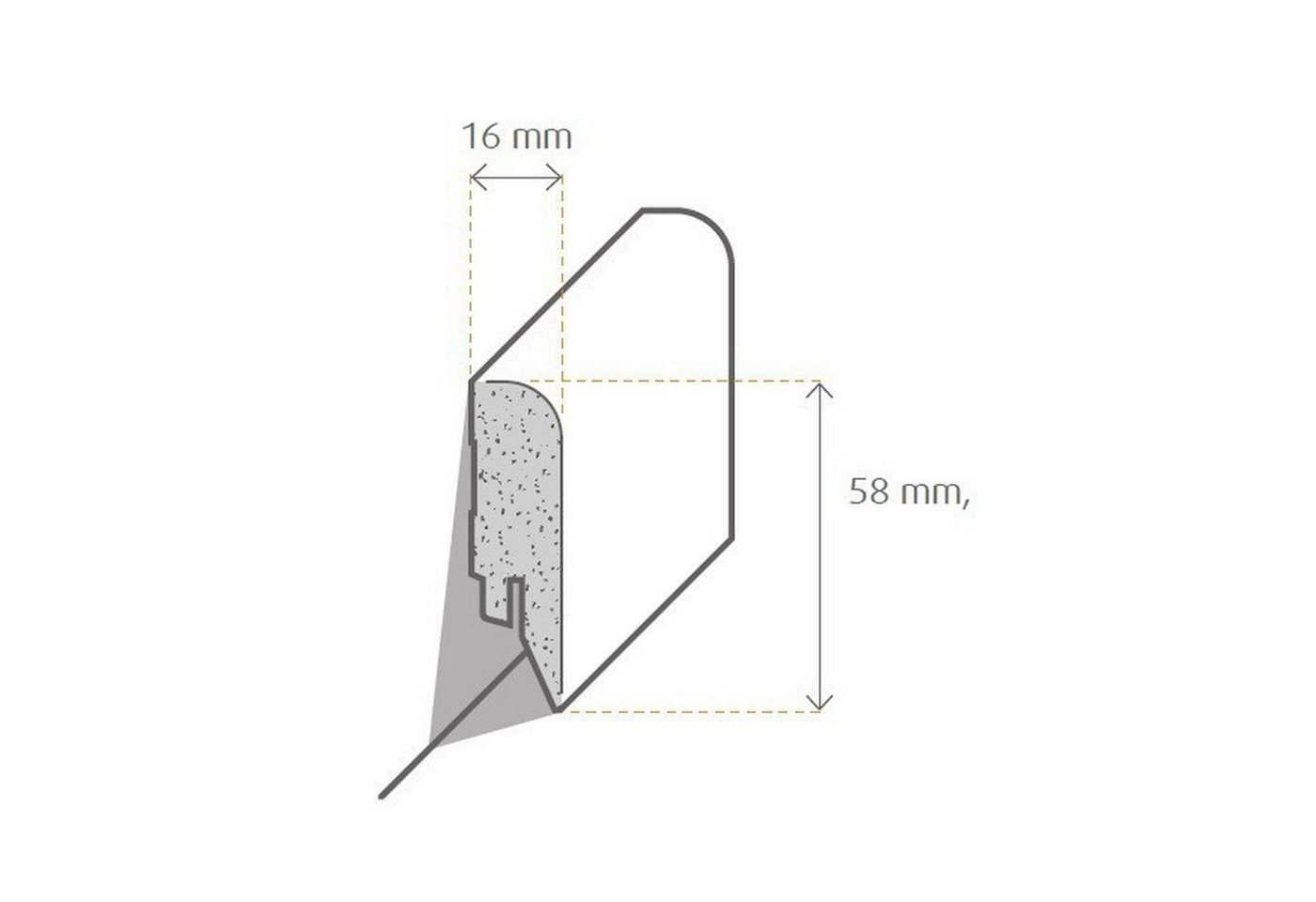 PROVISTON Sockelleiste MDF, 16 x 58 x 2500 mm, Weiß, Fußleiste, MDF foliert, L: 250 cm Bild 2