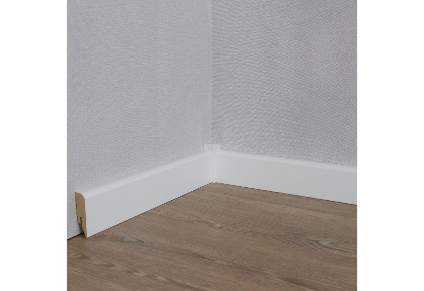 PROVISTON Sockelleiste MDF, 16 x 58 x 2500 mm, Weiß, Fußleiste, MDF foliert, L: 250 cm Bild 3