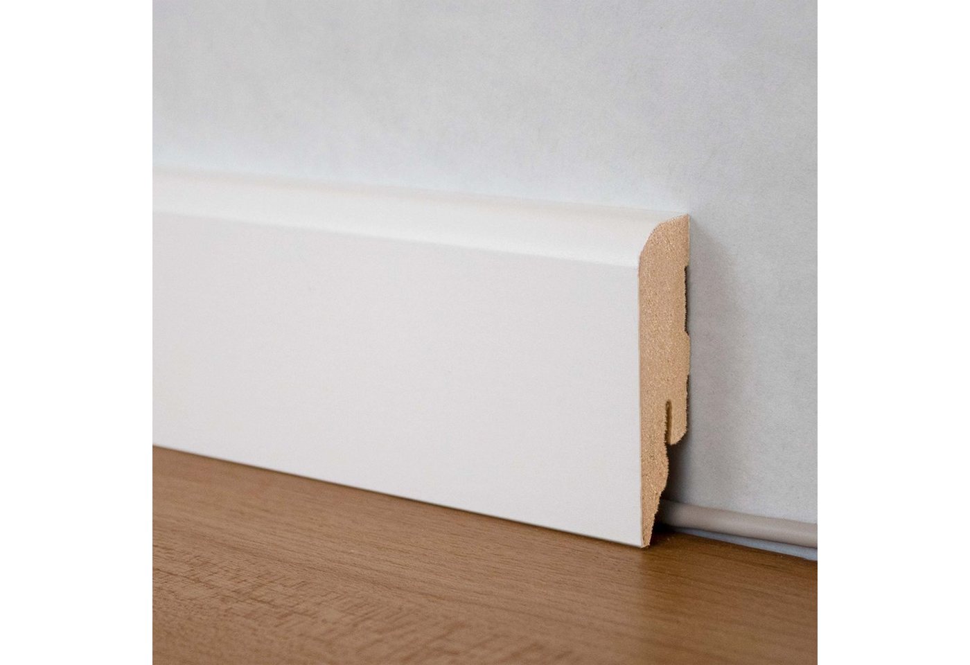 PROVISTON Sockelleiste MDF, 16 x 58 x 2500 mm, Weiß, Fußleiste, MDF foliert, L: 250 cm Bild 5