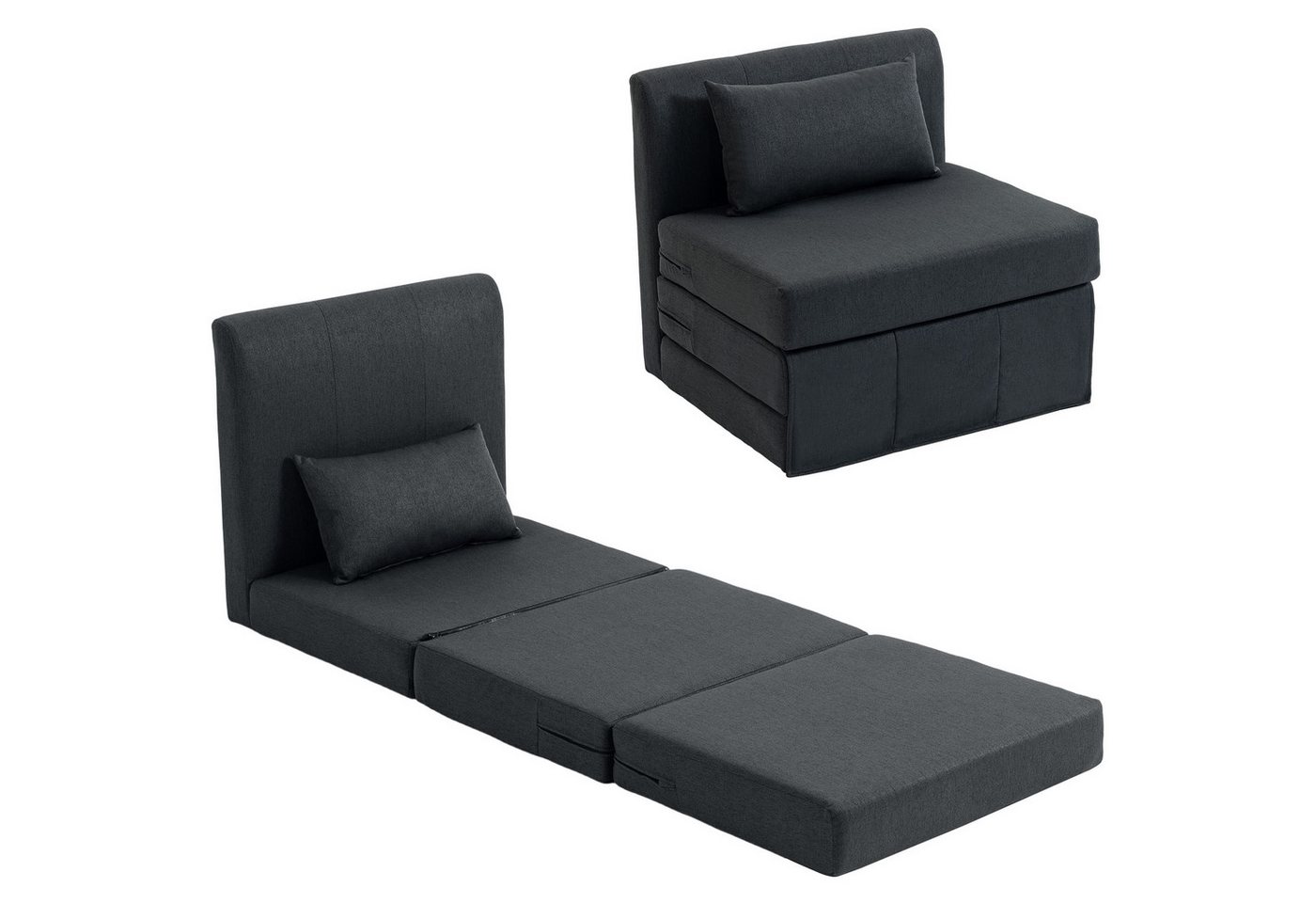 HOMCOM Bodenkissen Schlafsessel Klappbares Gästebett, Klappbar und multifunktional als Sofa & Bett verwendbar